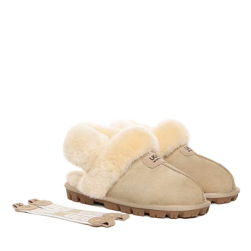 Fluffy Strap Ladies Scuff Uggs