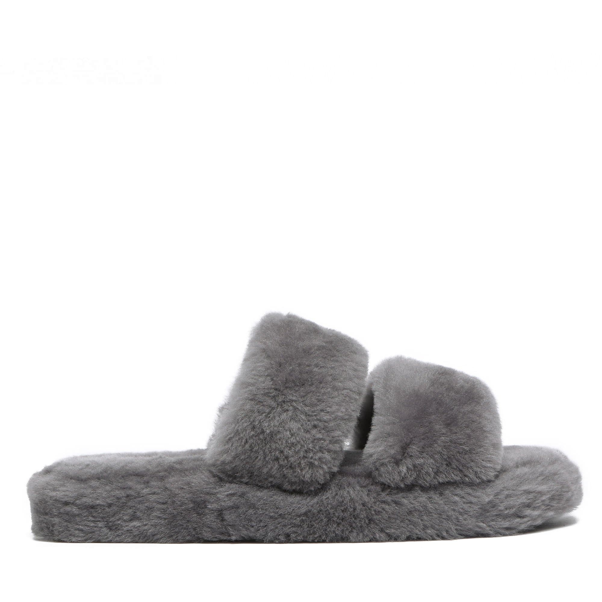 UGG Double Strap Women Fluffy Slides