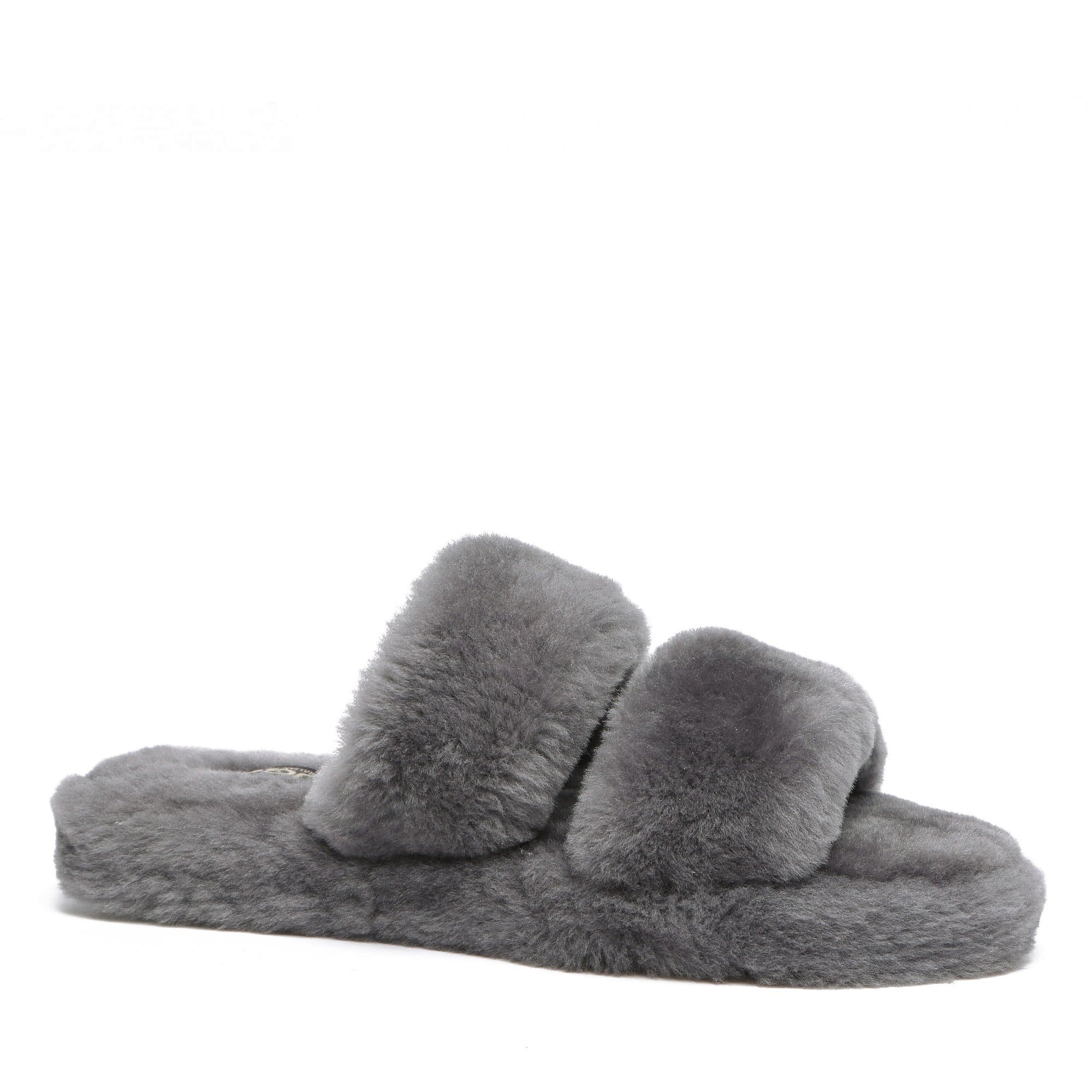 UGG Double Strap Women Fluffy Slides