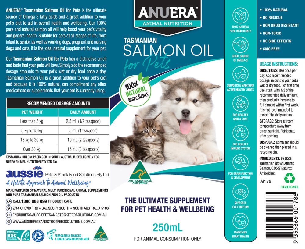 Tasmanian Salmon Oil for Pets 250ml