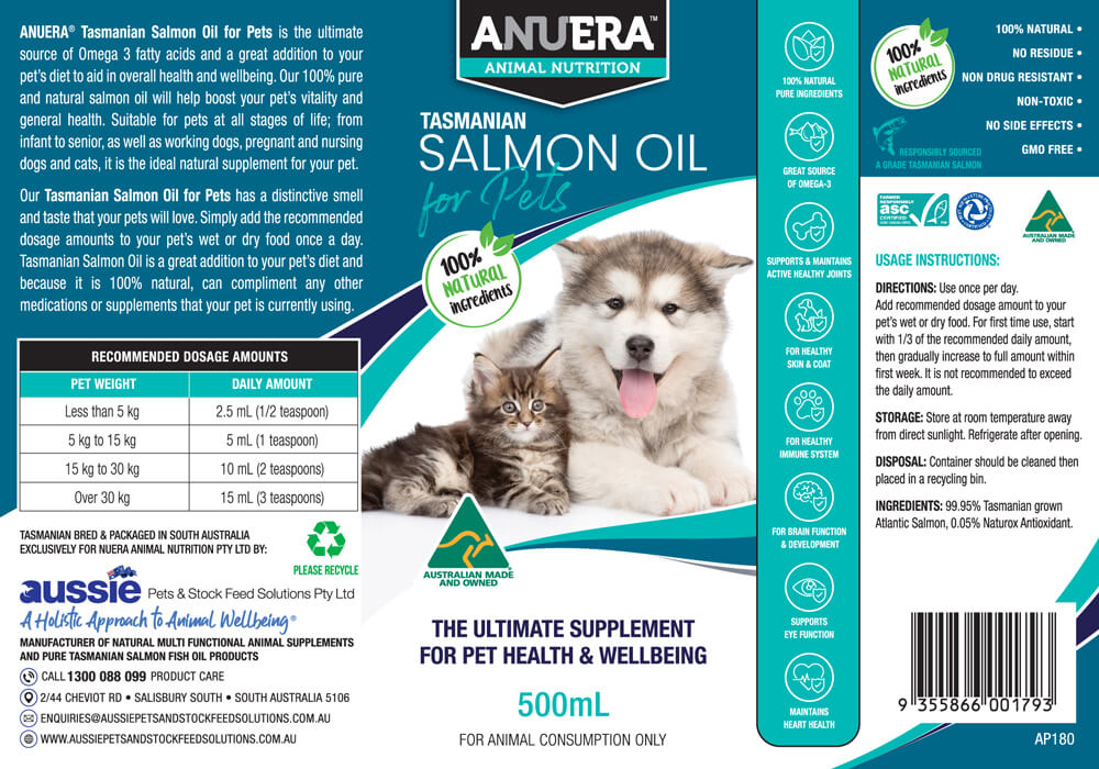 Tasmanian Salmon Oil for Pets 500ml