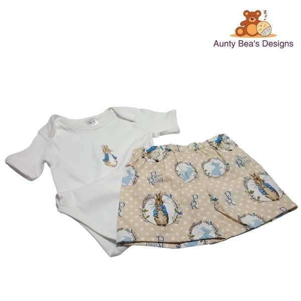 Embroidered Peter Rabbit Bodysuit and shorts set
