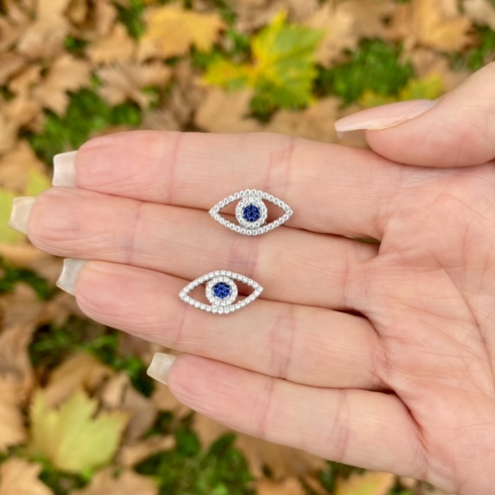 Evil Eye CZ Stud