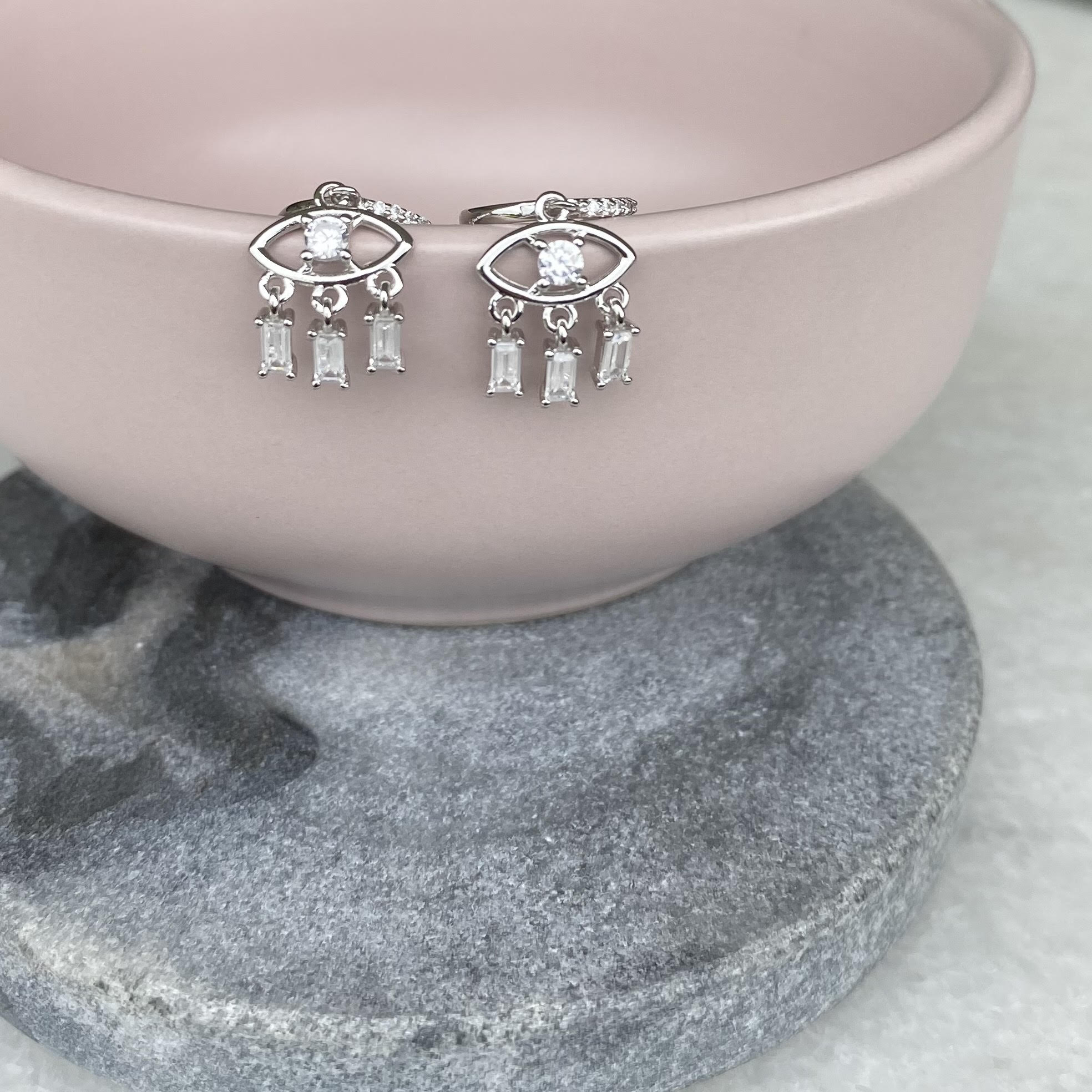 Evil Eye Crystal Earrings