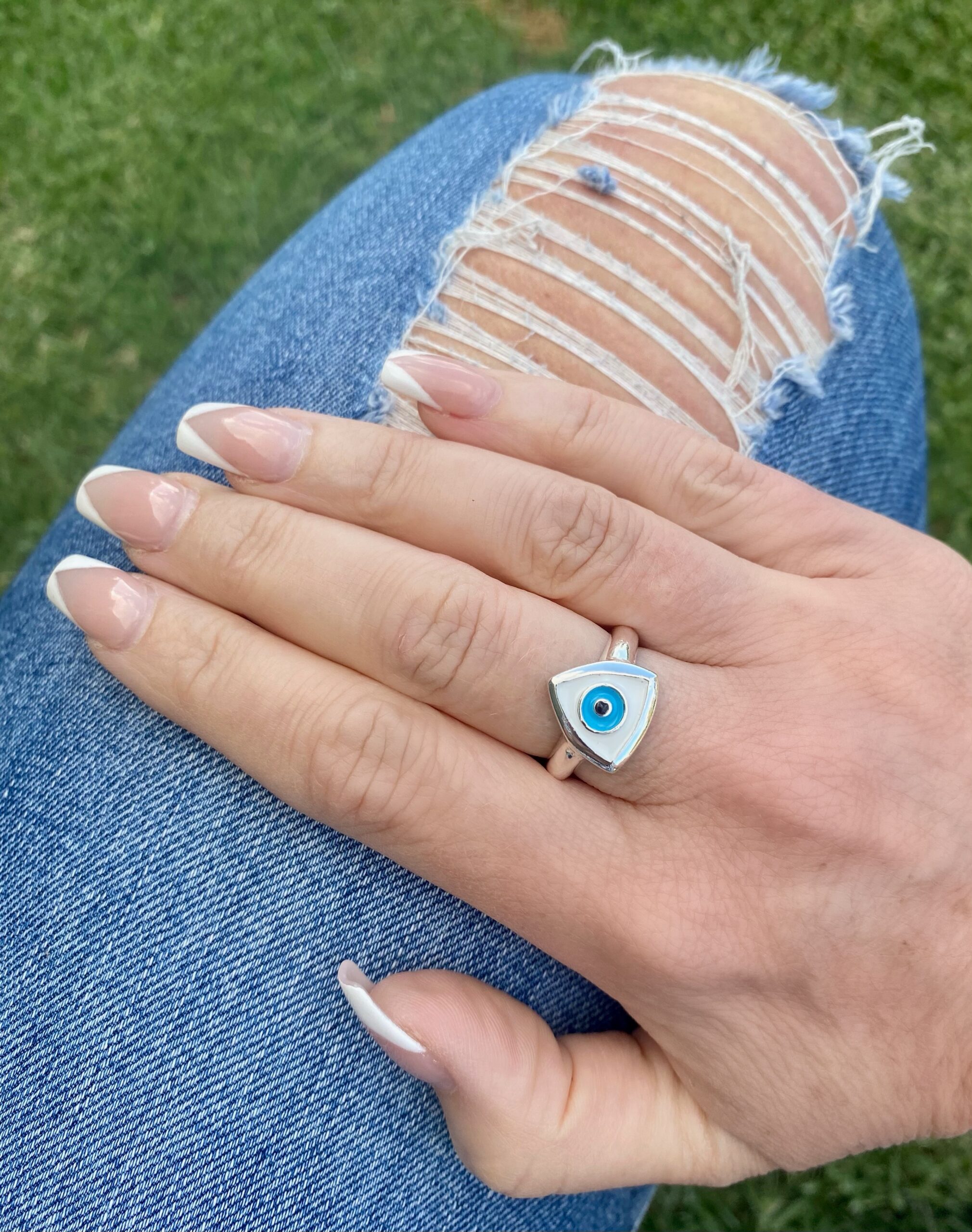 Evil Eye Ring - Triangle