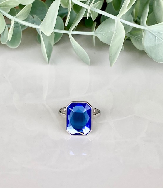 Radiant Crystal Ring - Sapphire