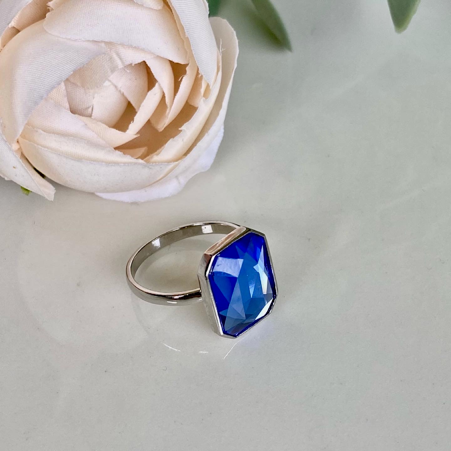 Radiant Crystal Ring - Sapphire