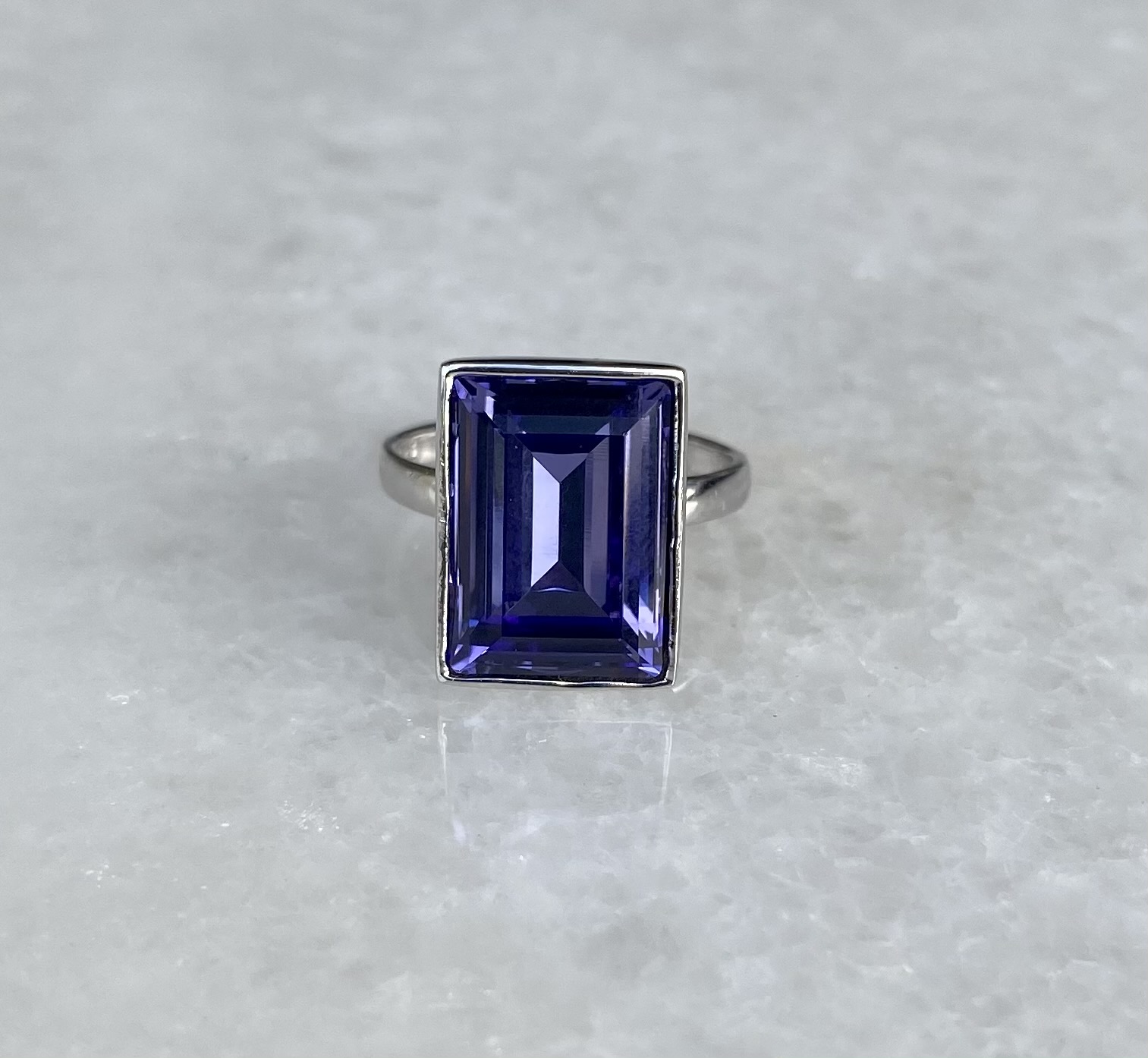 Emerald Cut Ring - Tanzanite