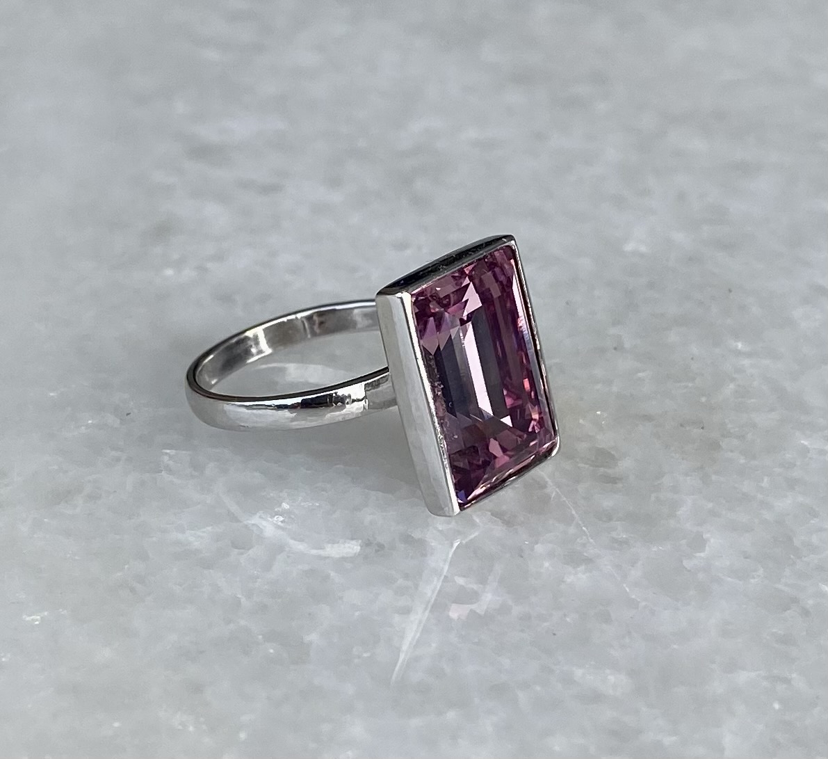 Emerald Cut Ring - Light Amethyst