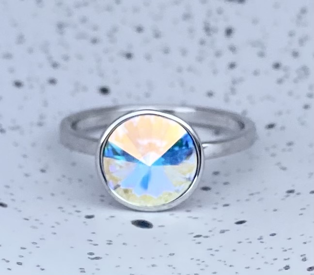 Round Crystal Ring - Aurore Boreale