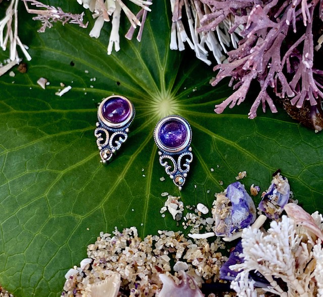 Boho Amethyst Earrings