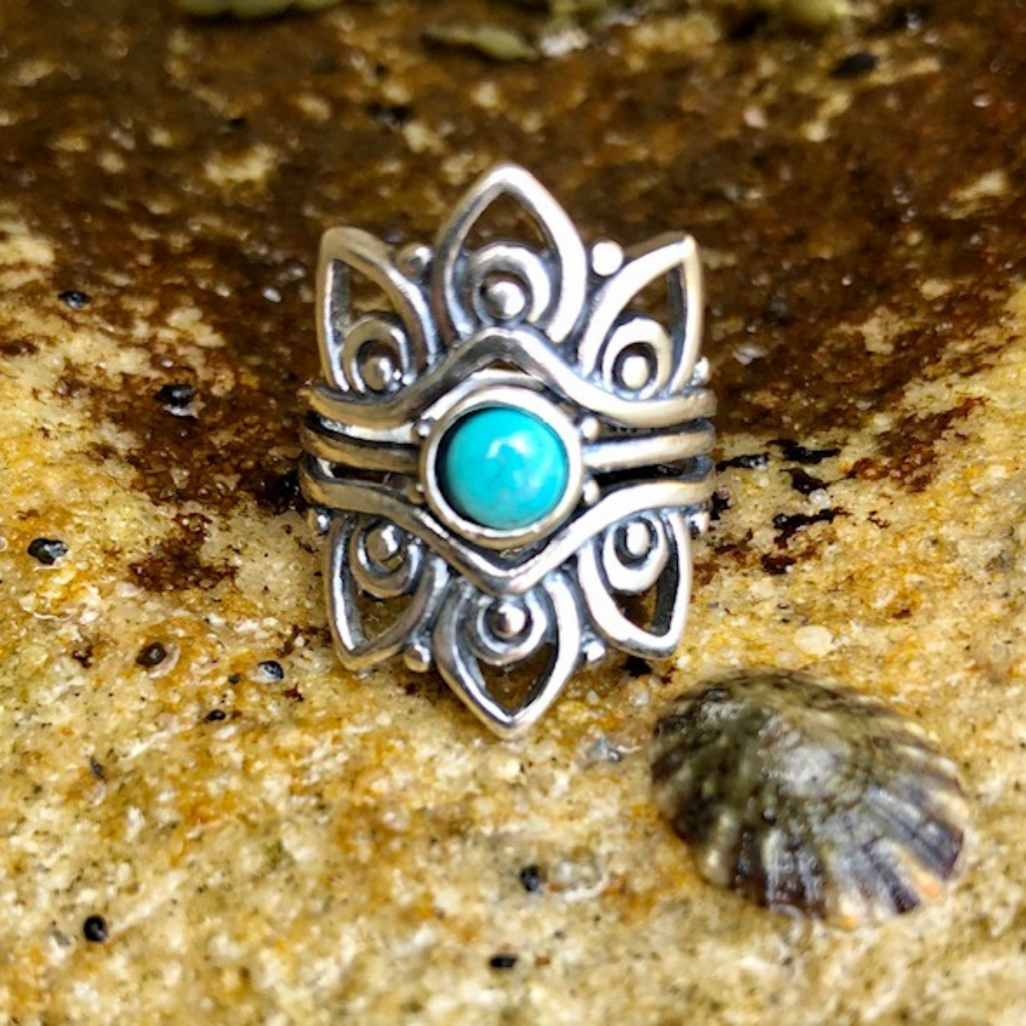 Turquoise Lotus Ring