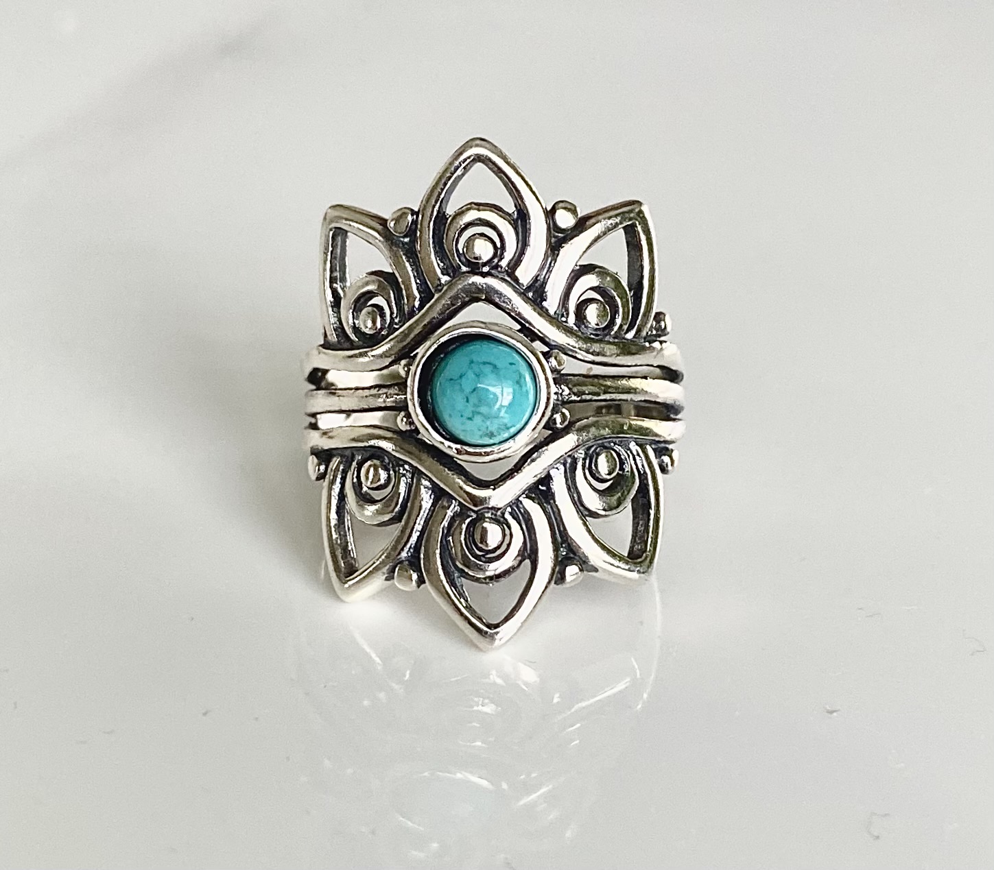 Turquoise Lotus Ring