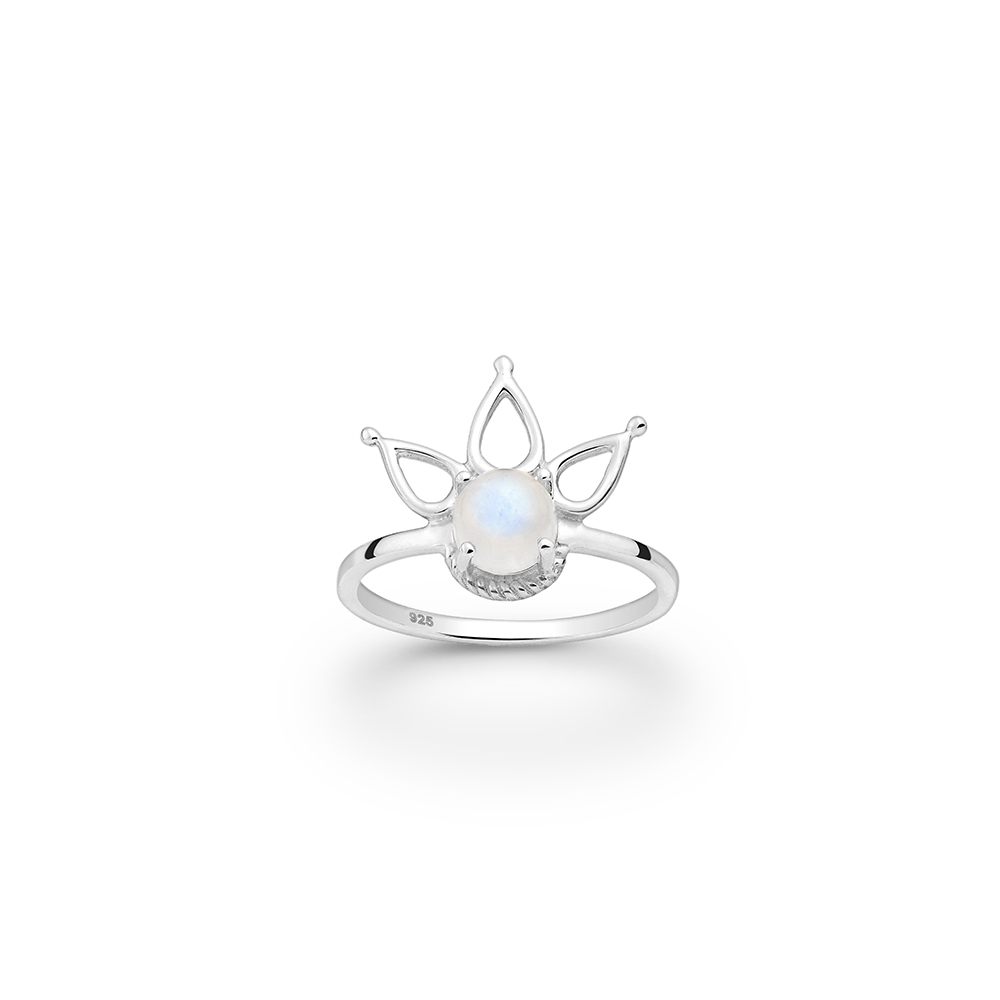 Moonstone Lotus Ring