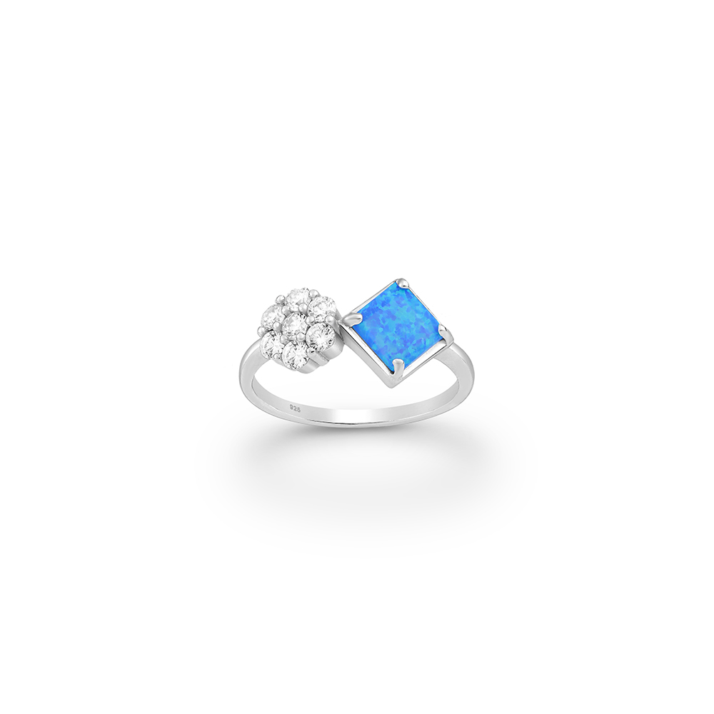 Opal & CZ Ring