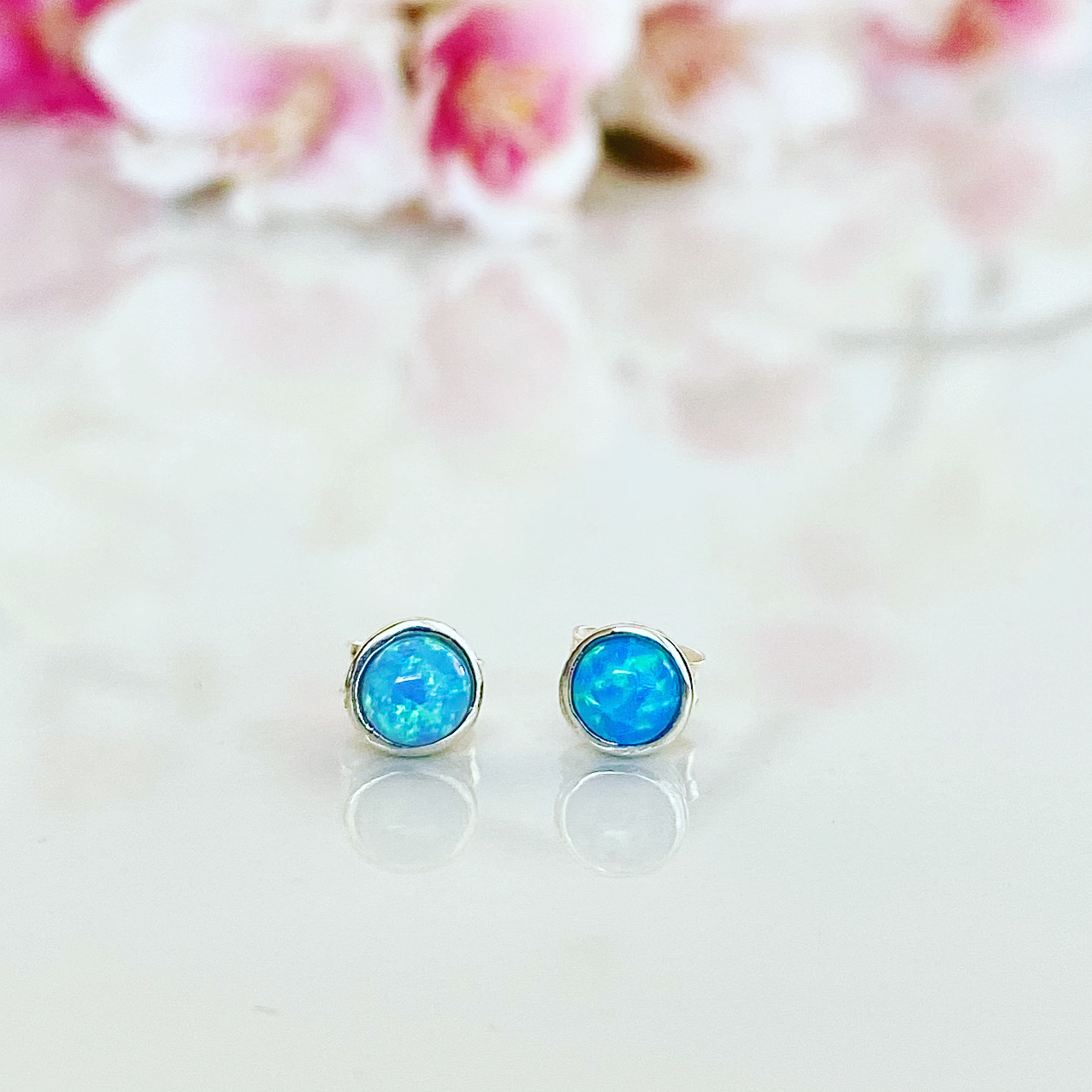 Blue Opal Studs
