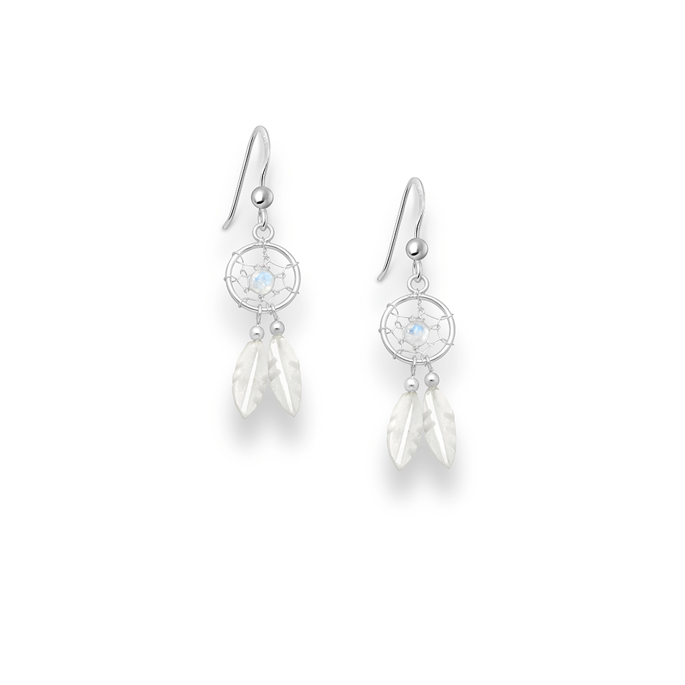 Moonstone Dream Catcher Earrings