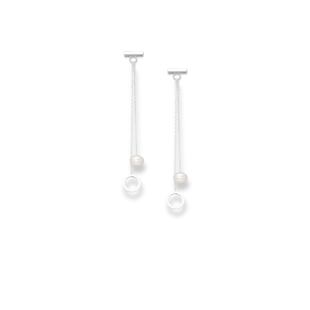 Pearl Chain Drop Earrings