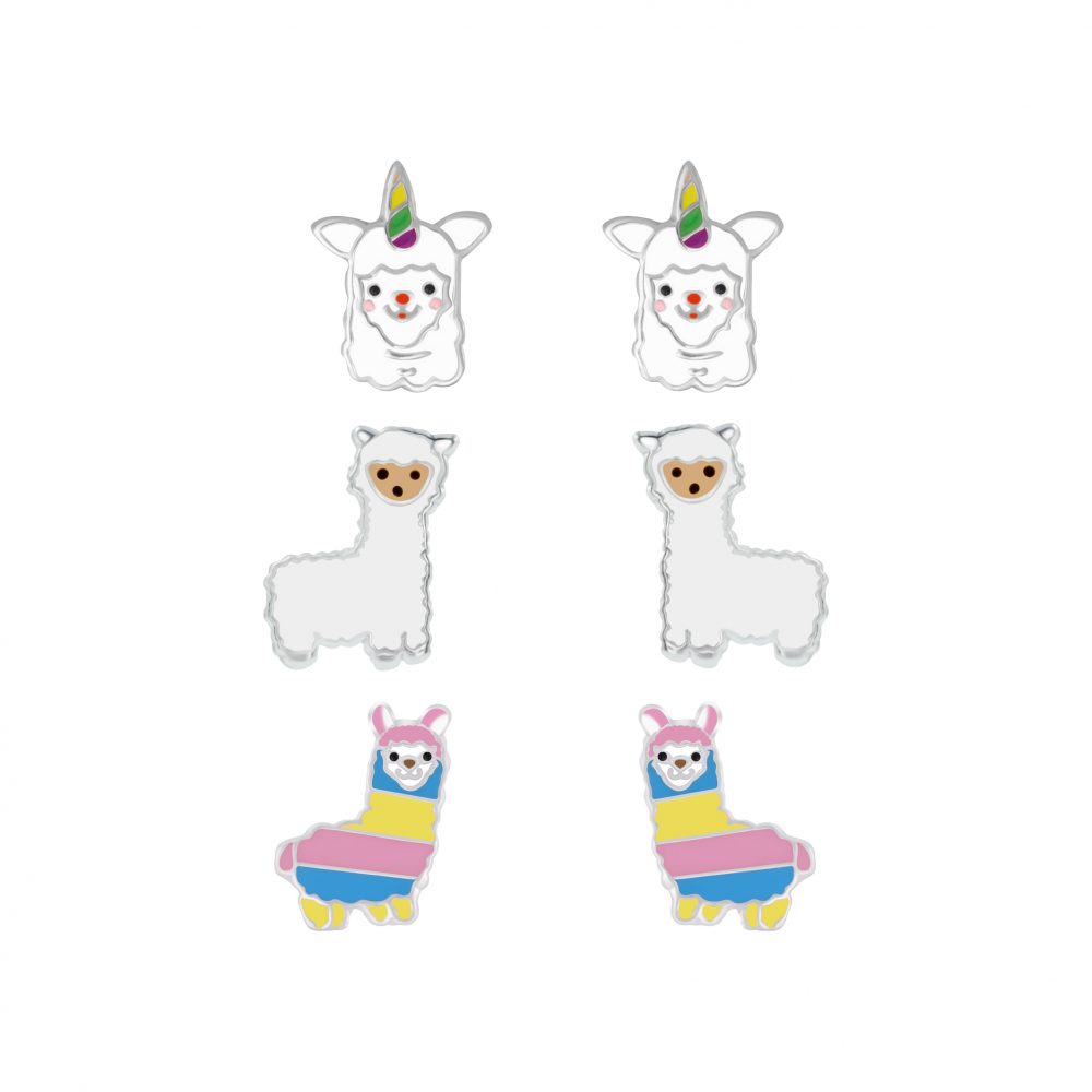 Alpaca Set Stud Earrings (3 pairs)