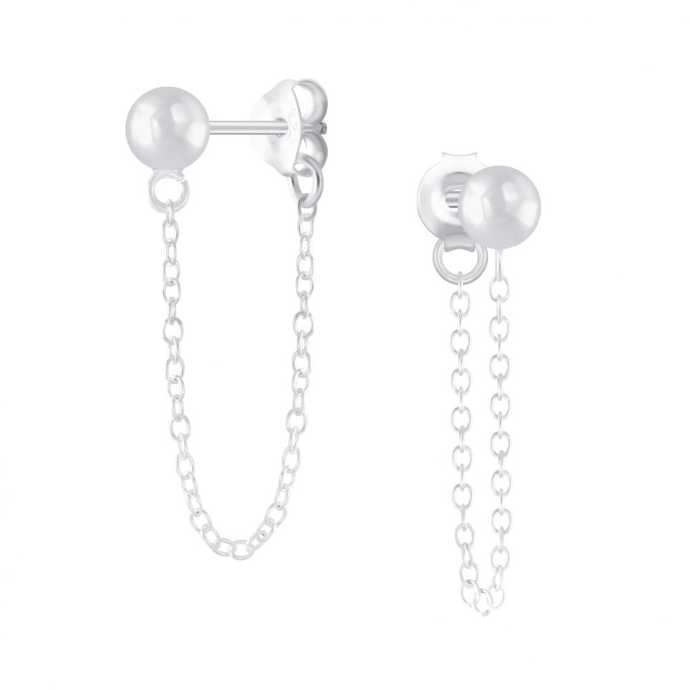 Ball and Chain Stud Earring
