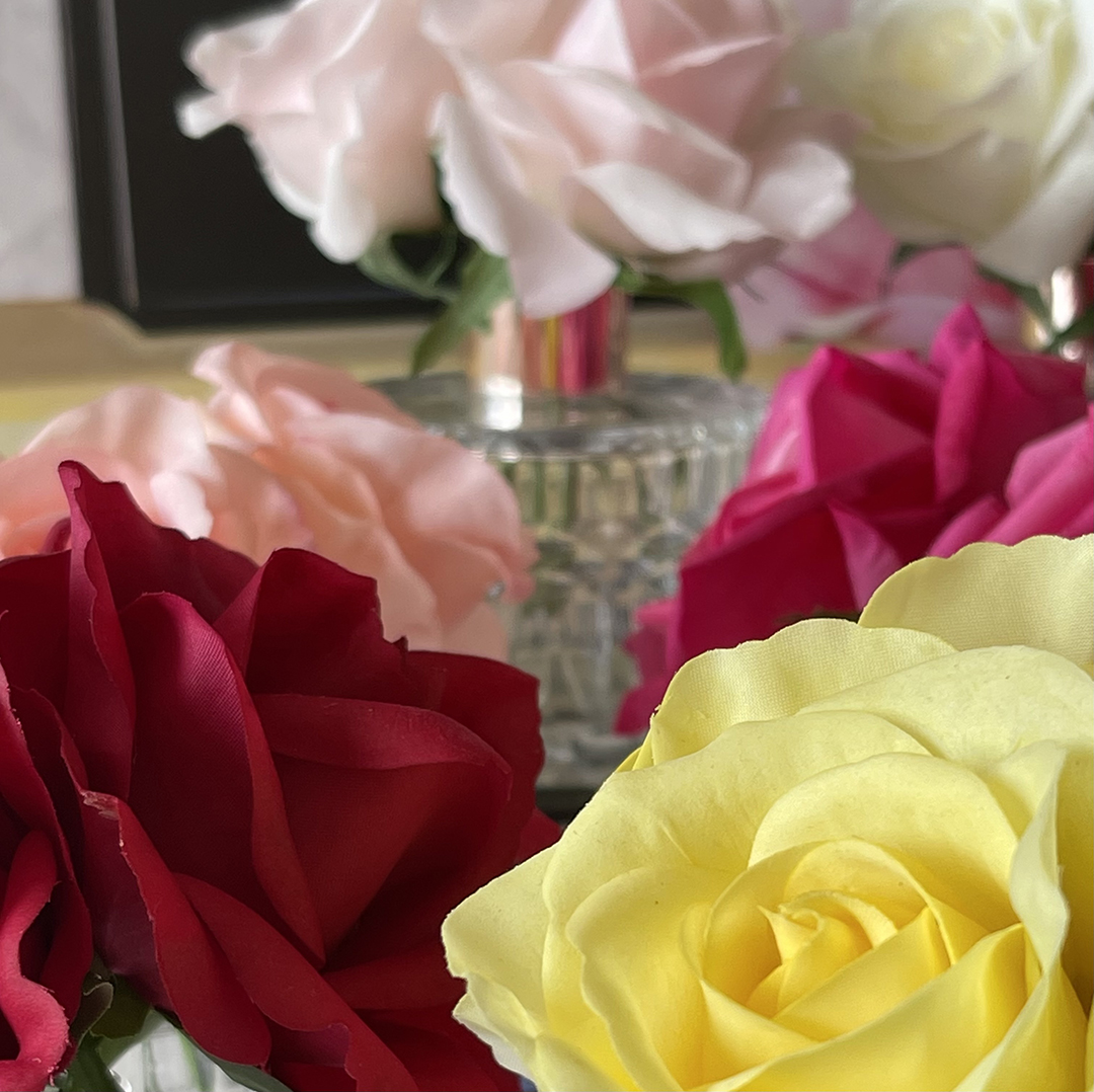 Perfumed Natural Touch Roses - Coral Pink