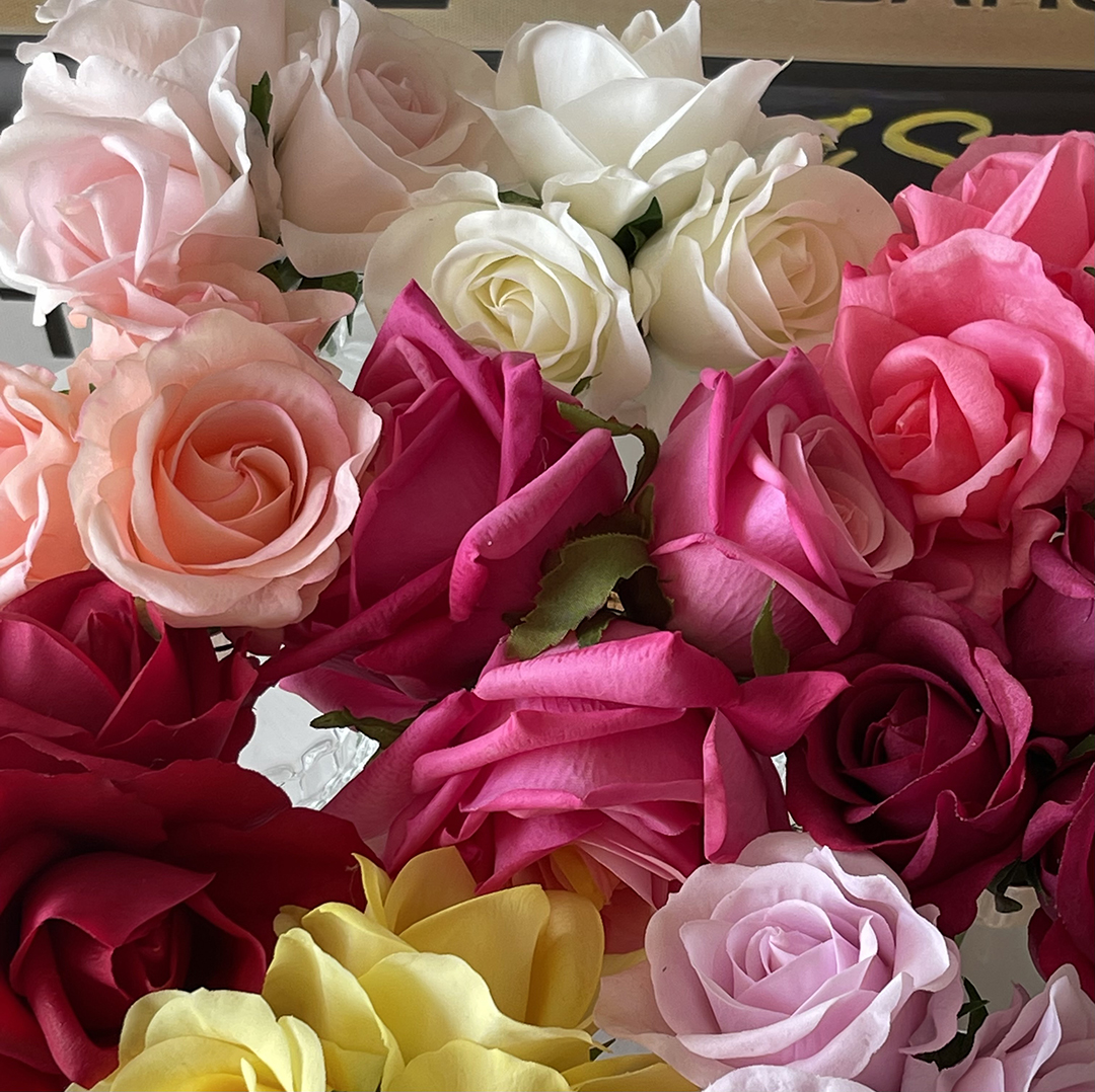 Perfumed Natural Touch Roses - Coral Pink