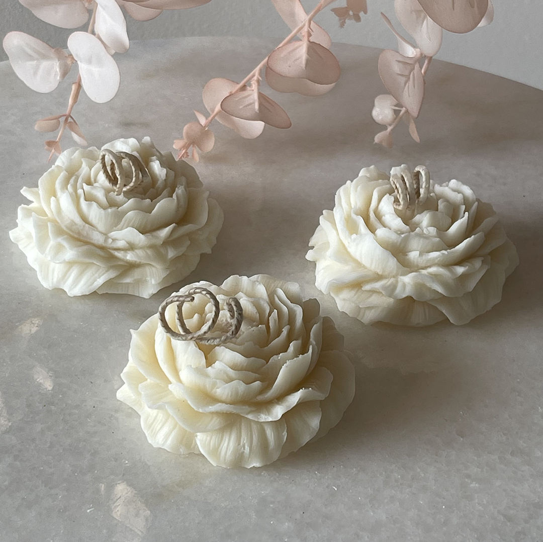 Peony Bloom Candle - Set of 3
