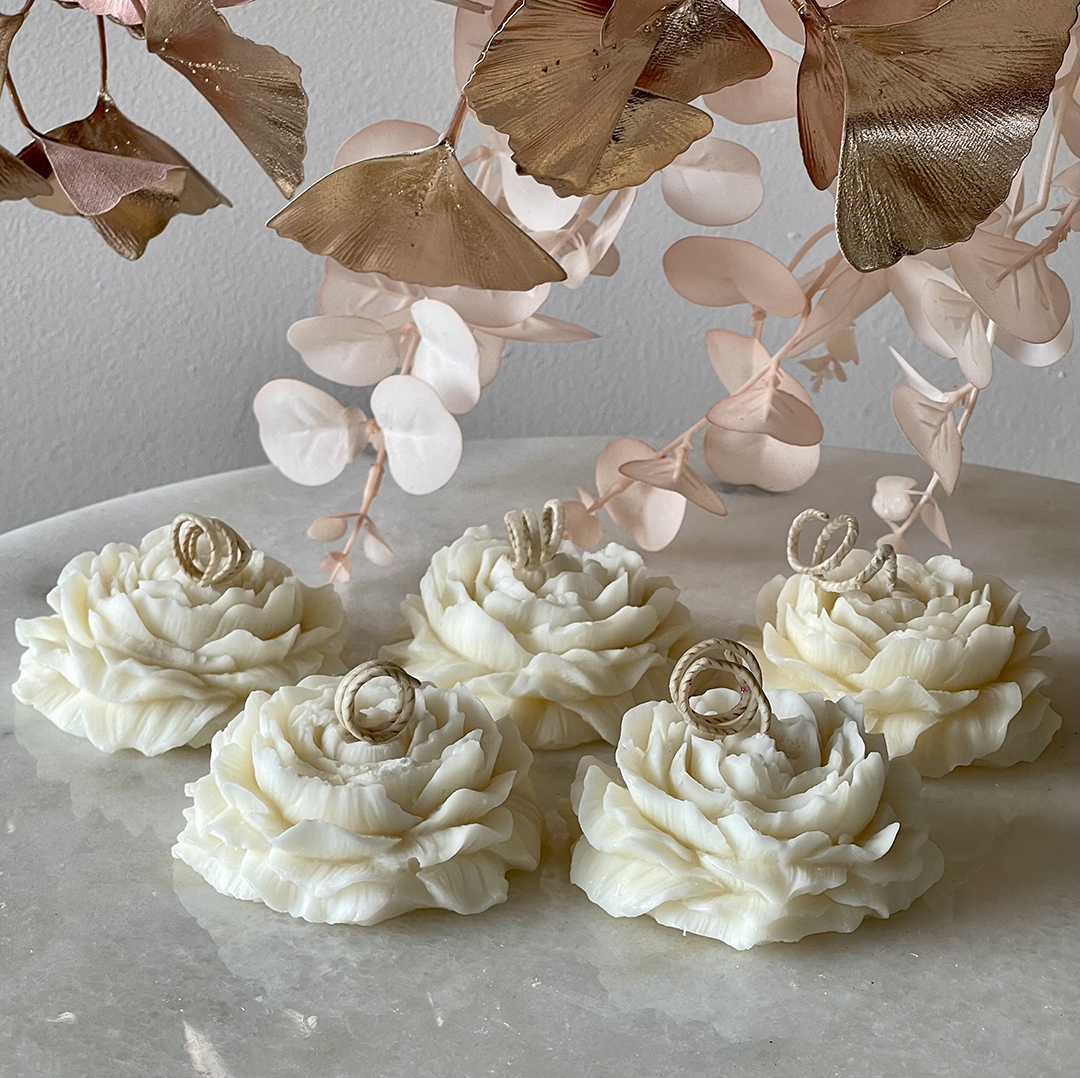 Peony Bloom Candle - Set of 5