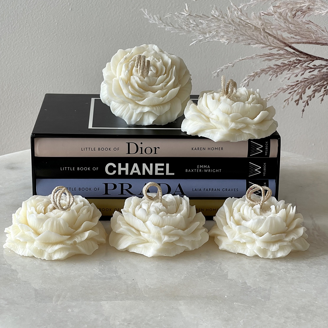 Peony Bloom Candle - Set of 5