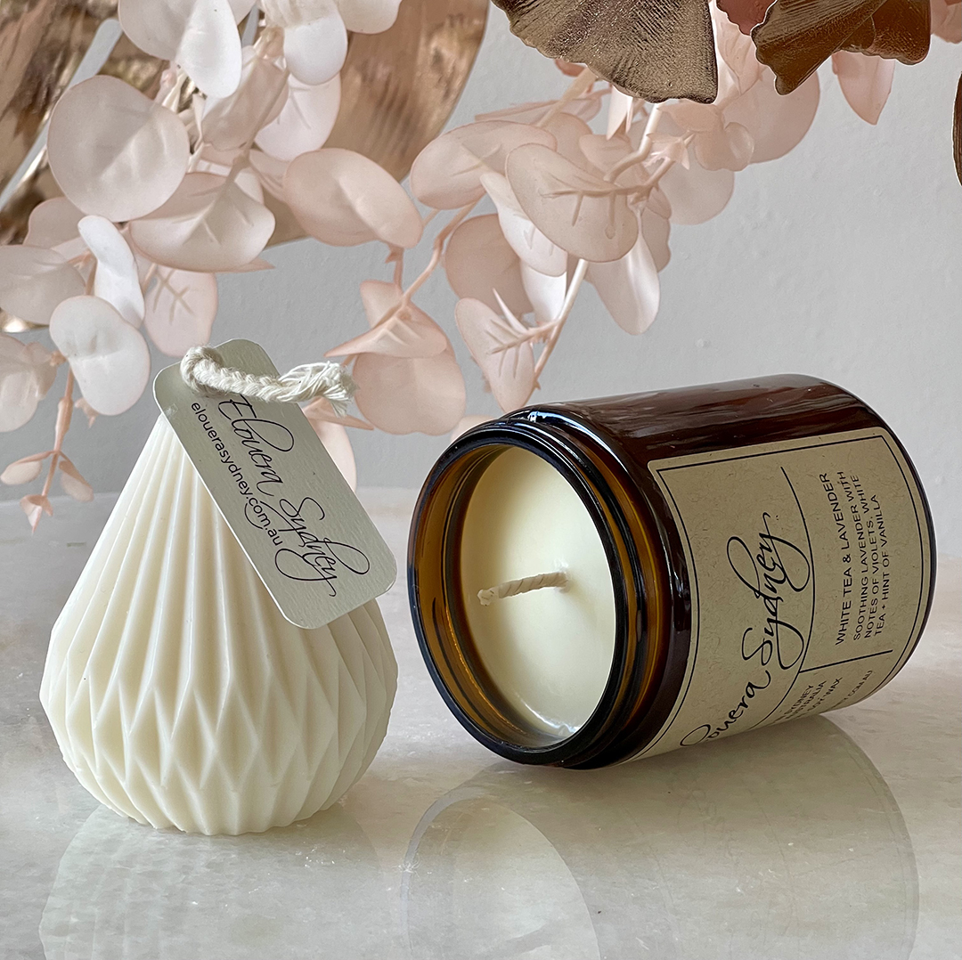 Origami Pear Drip Candle & Amber Duo
