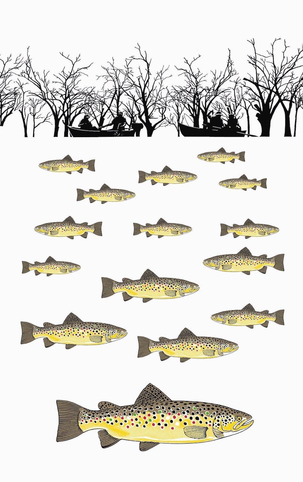 Tea Towel - Trout Fishing: Hangsell (Carded)