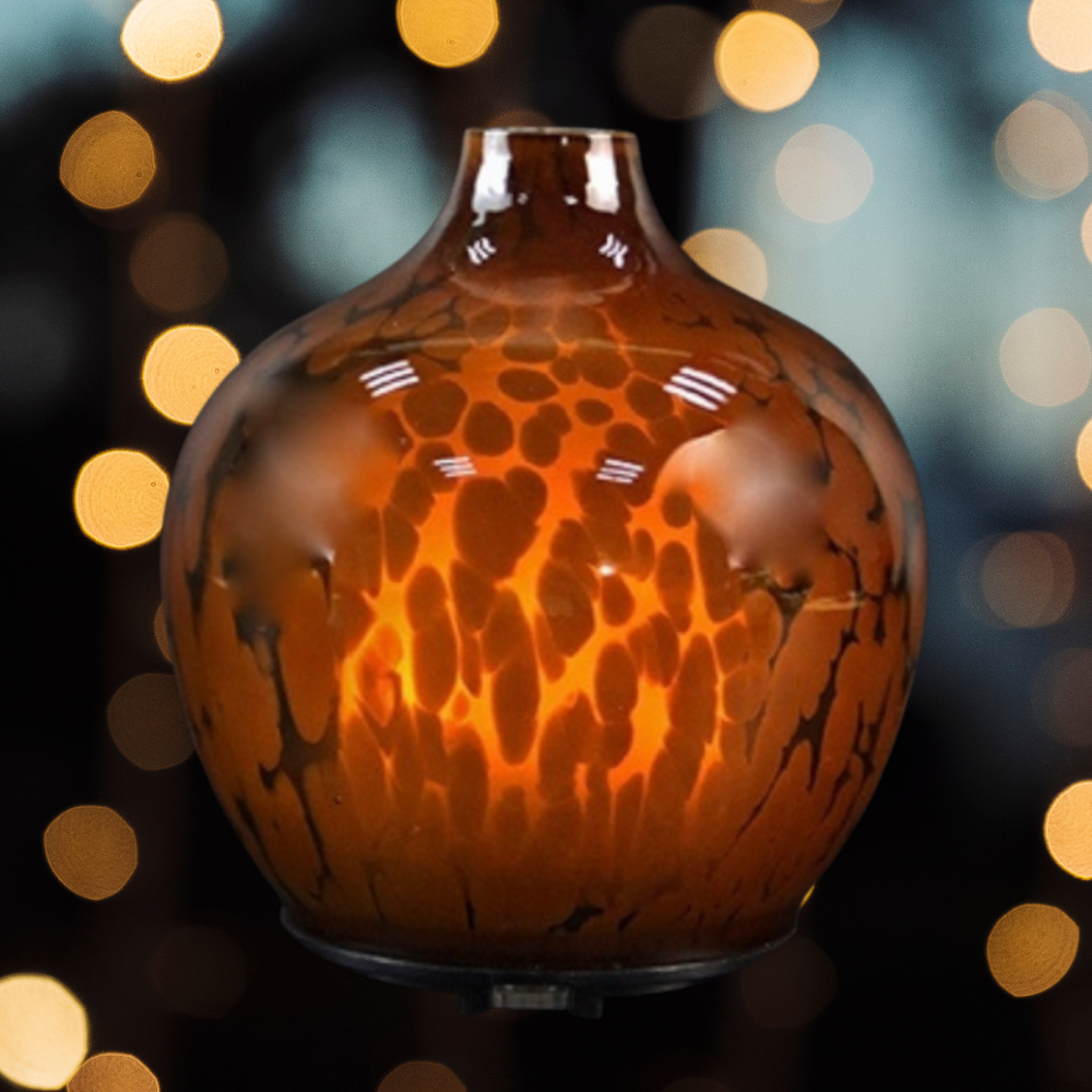 Ultrasonic Aroma Diffuser Golden Amber Leopard