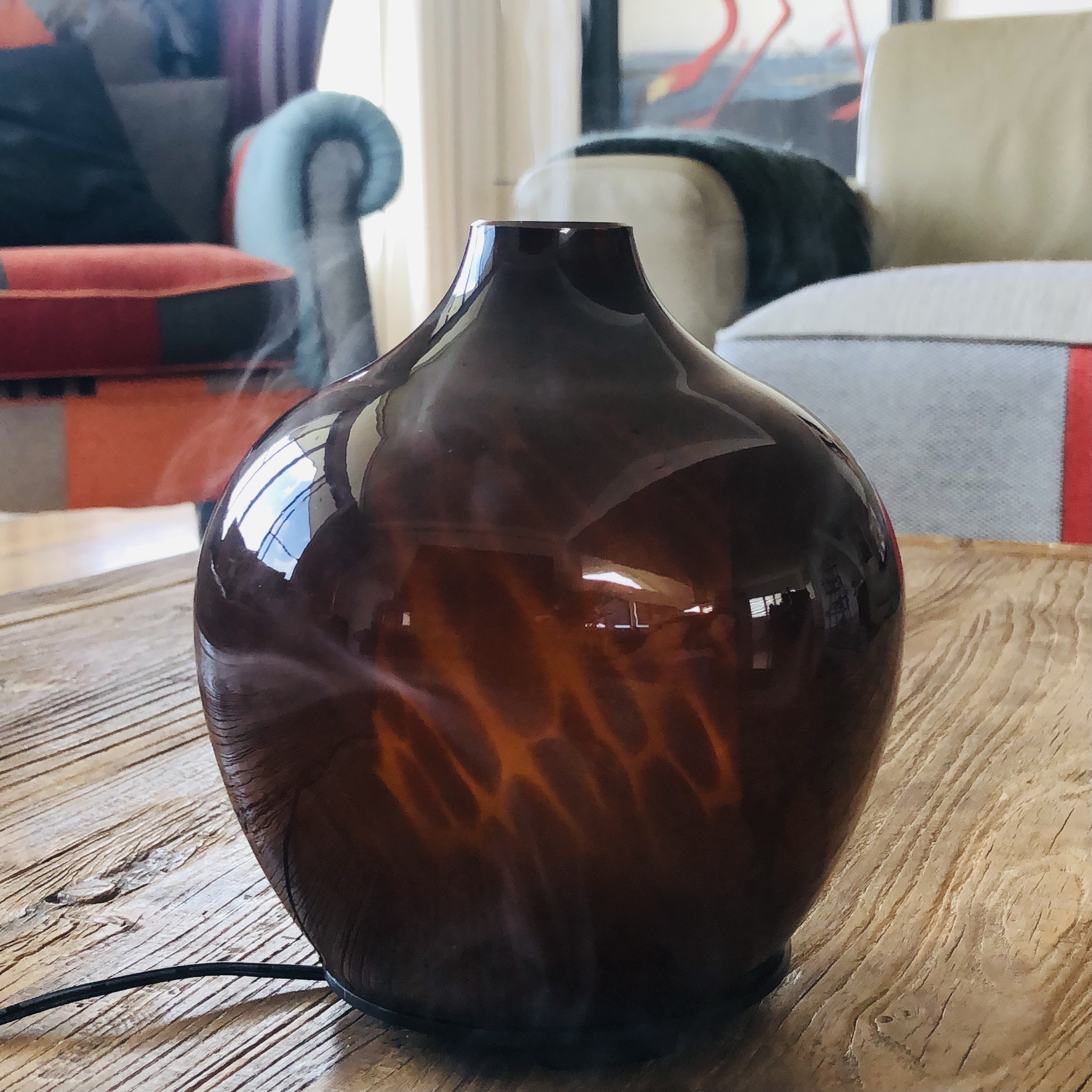 Ultrasonic Aroma Diffuser Golden Amber Leopard