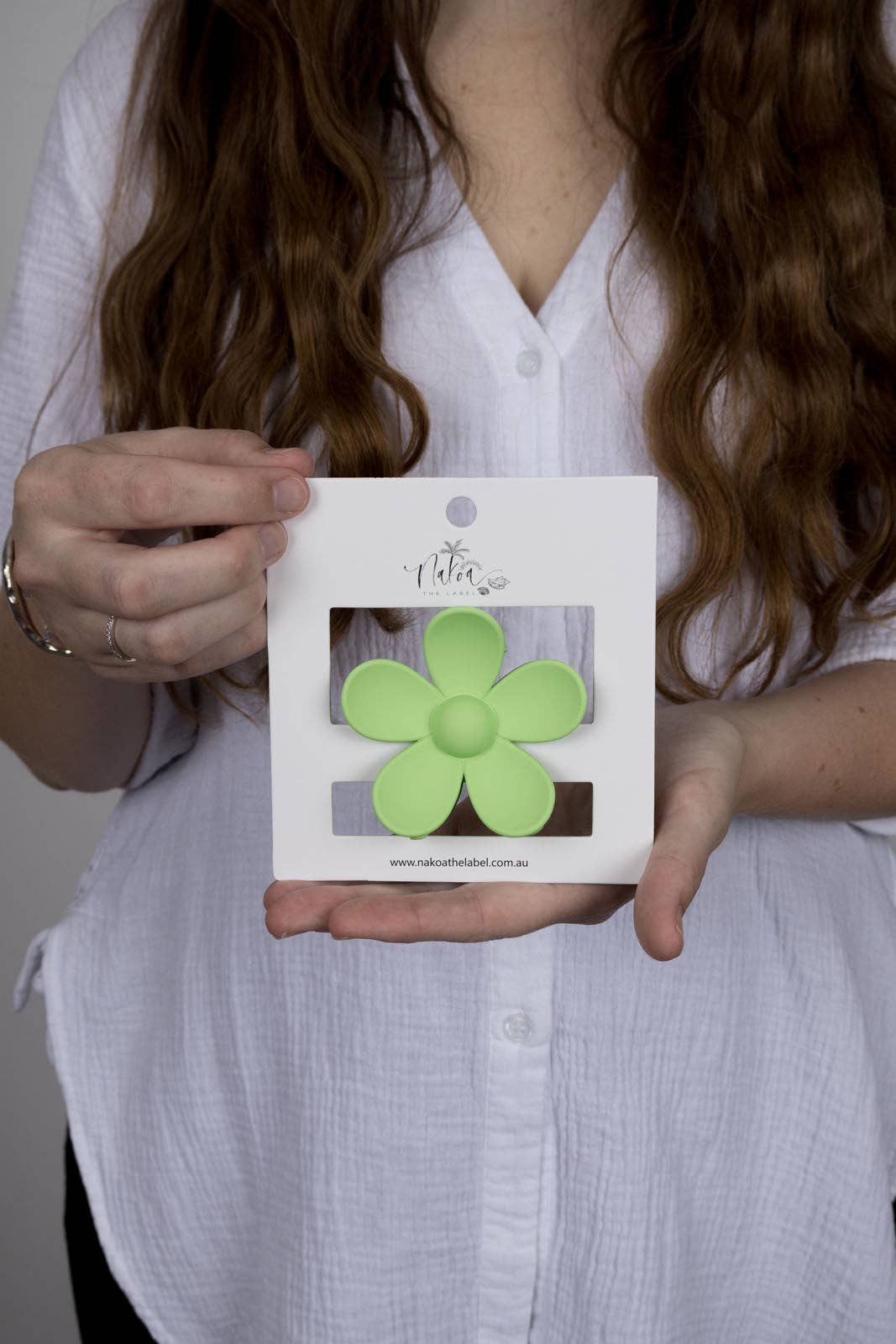 Claw Clip -- Flower - Forest Green