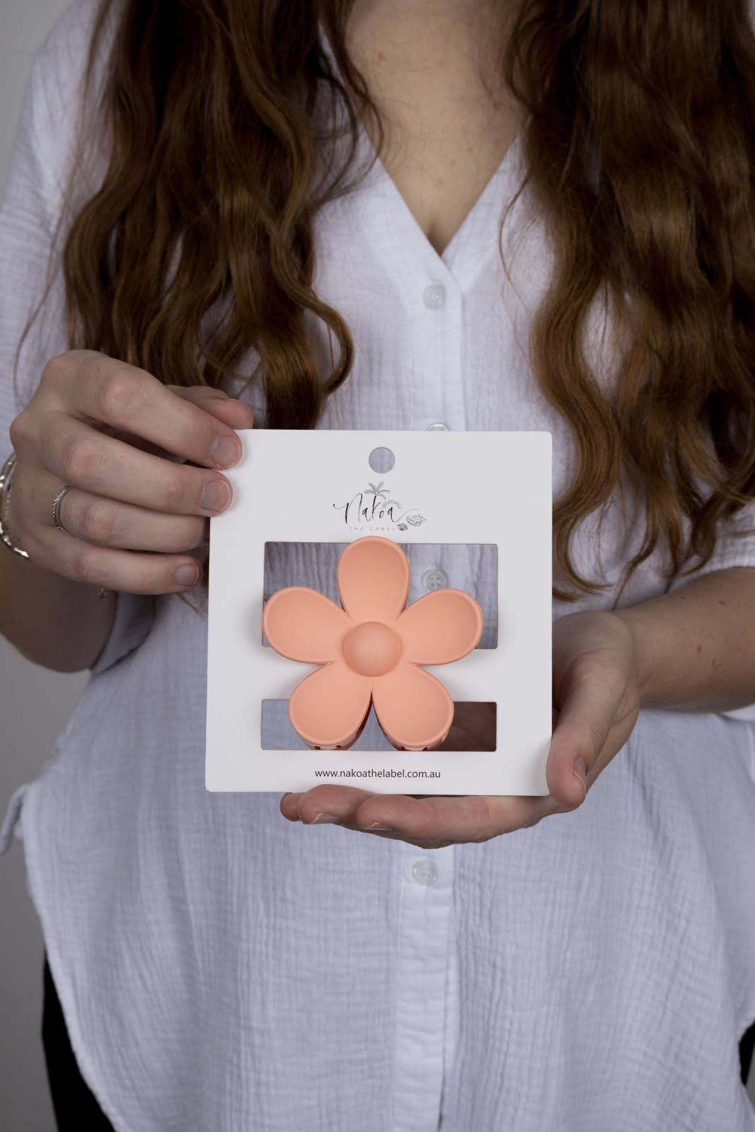 Claw Clip -- Flower - Peach