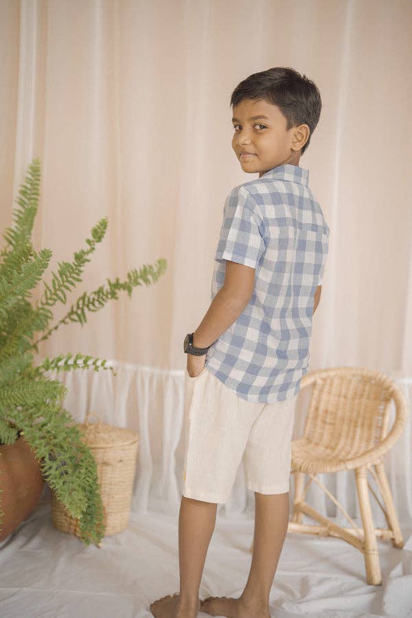 Rory Summertime Stylish Unisex Linen Shorts: Beige / 6y