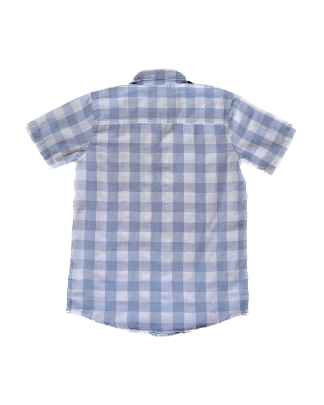 Jesse Blue Gingham Classic Style Blue Gingham Linen Shirt: Plaid / Linen / 6y