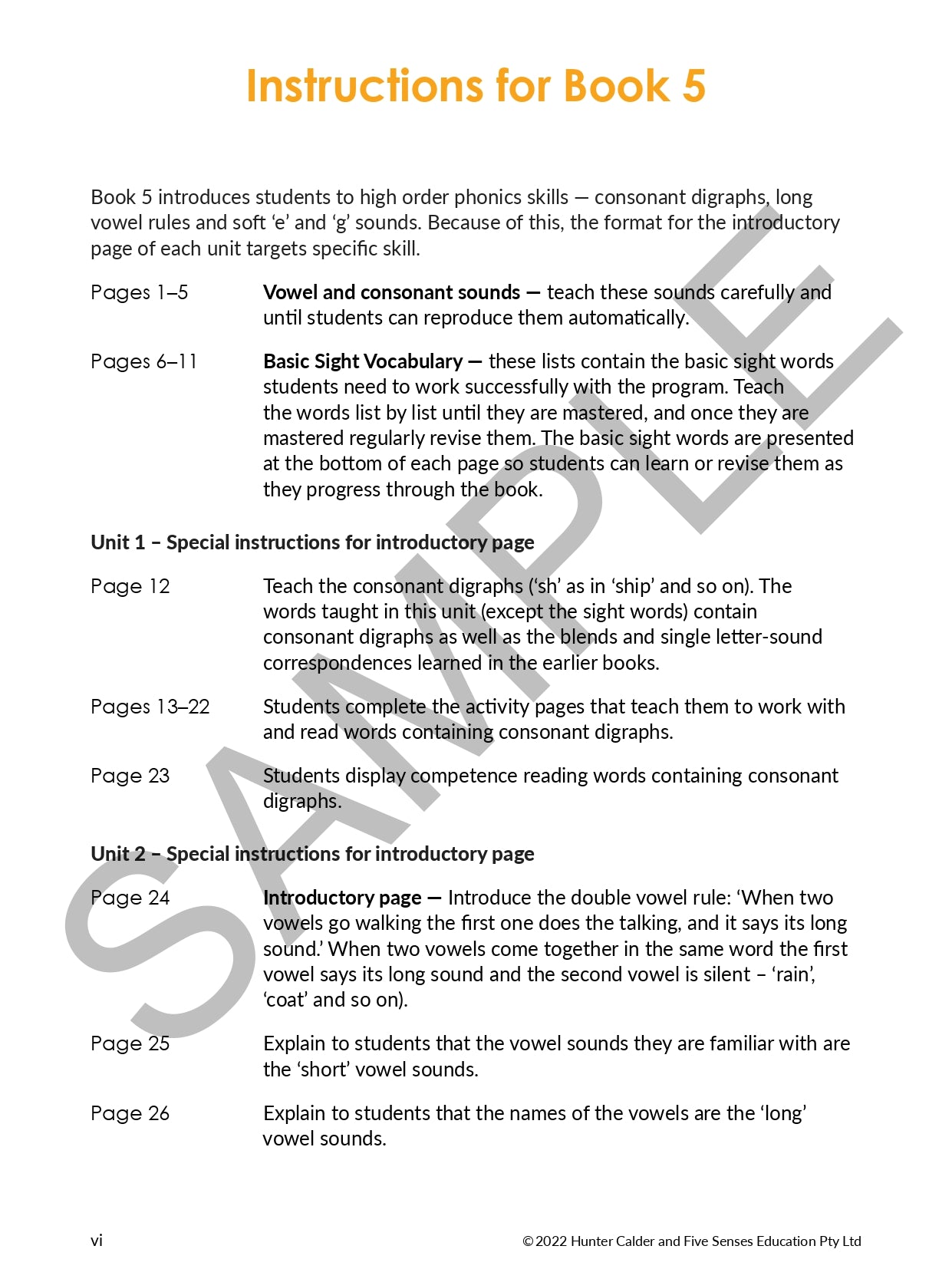 Five Senses Phonics Book 5