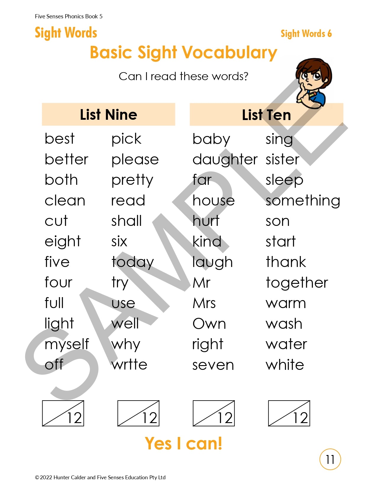Five Senses Phonics Book 5
