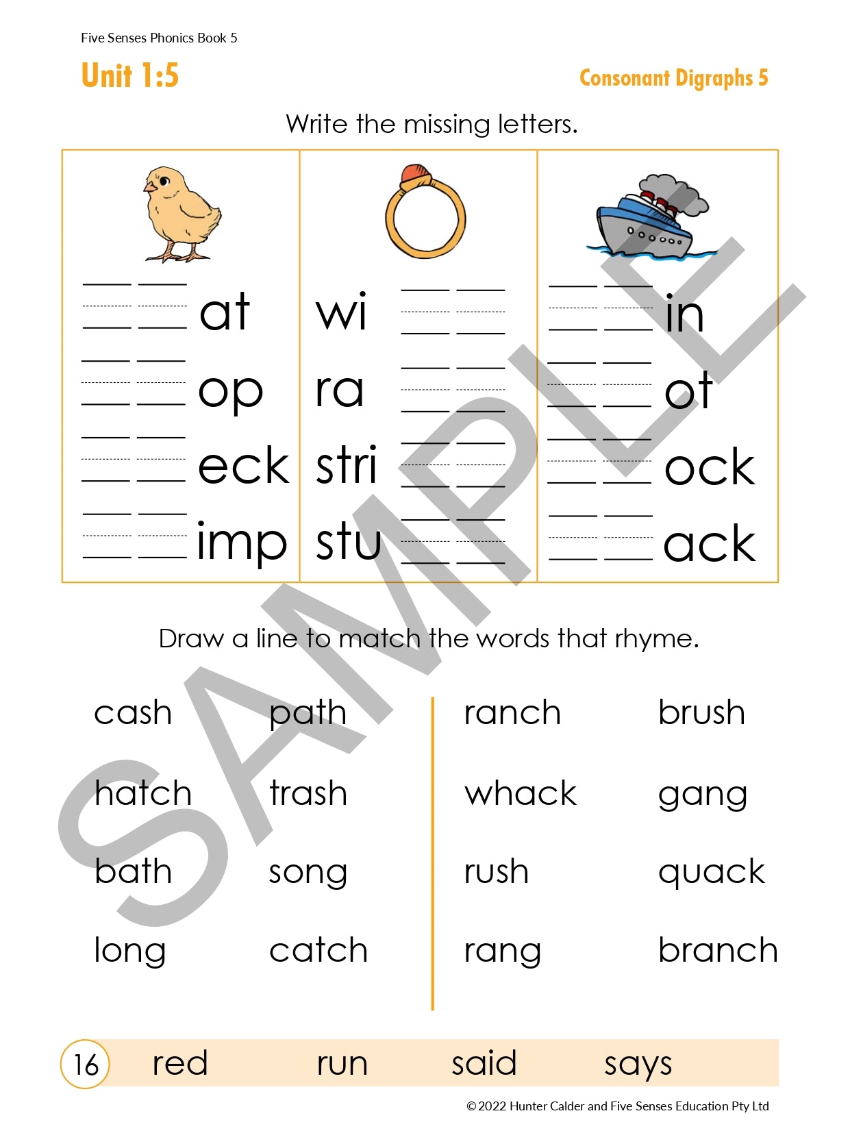 Five Senses Phonics Book 5