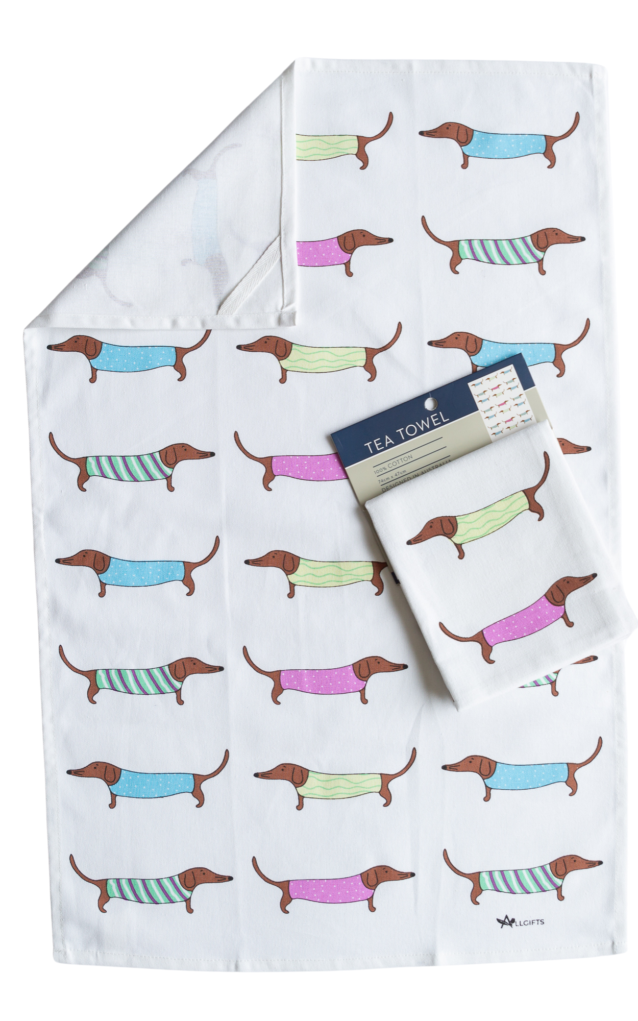 Tea Towel - Sausage Dogs: Hangsell (Carded)