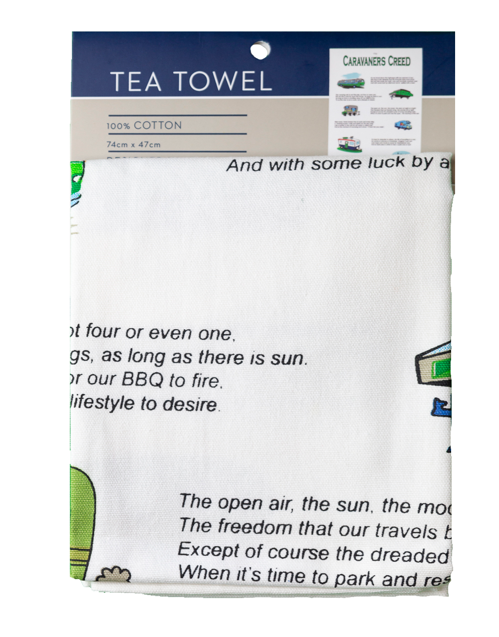 Tea Towel - Caravaners Creed: Hangsell (Carded)