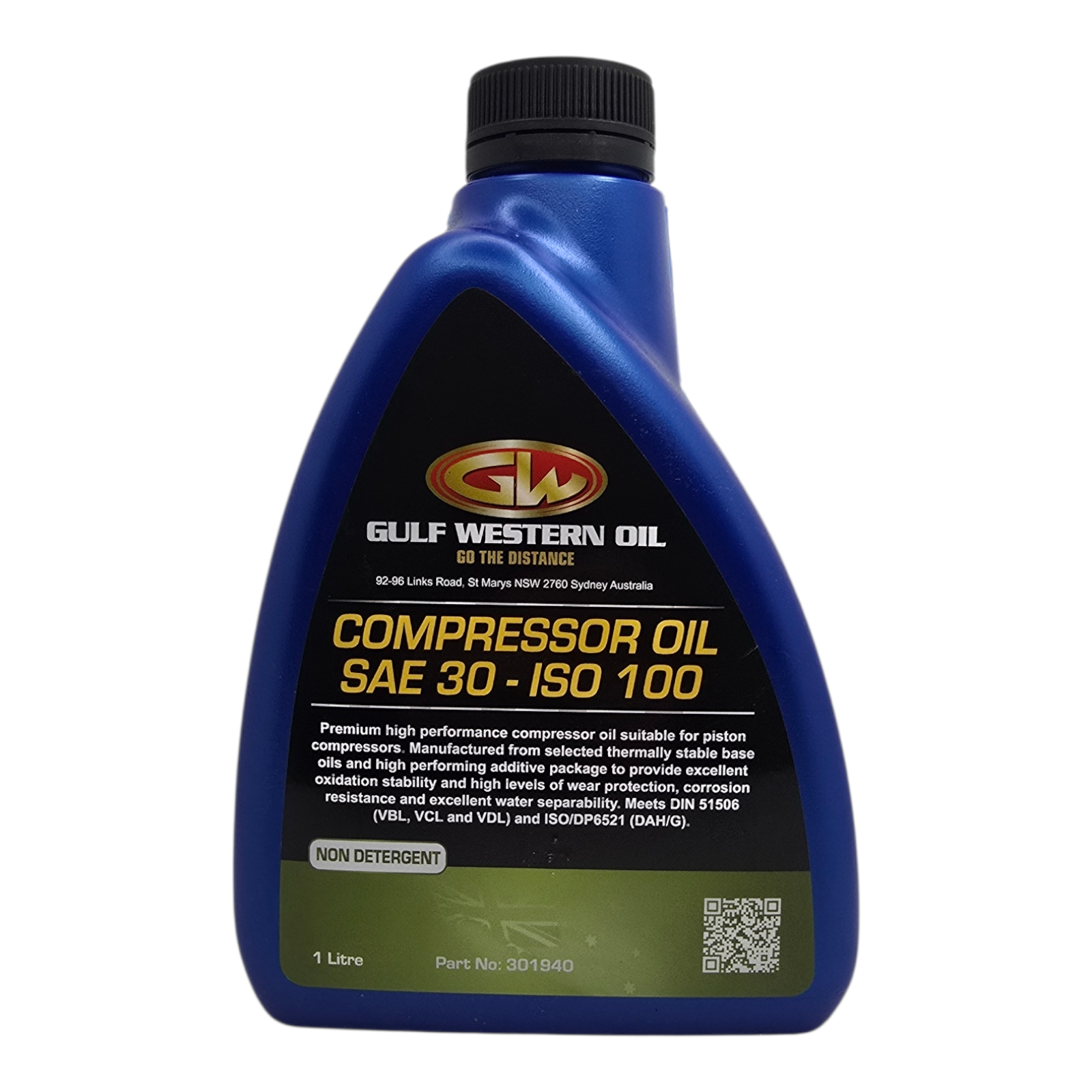 Gulf Western Compressor Oil SAE30 ISO100  1L AUSTRALIAN MADE