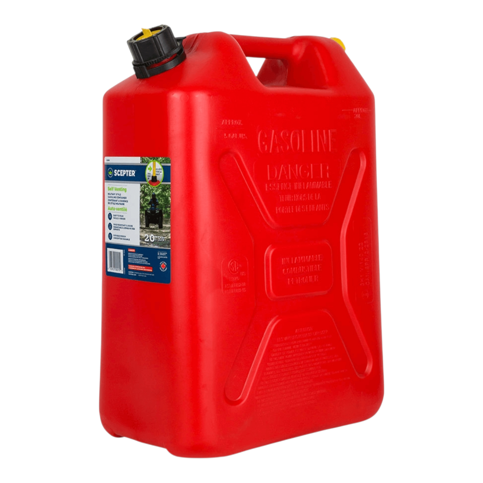 Scepter Petrol Fuel Jerry Can 20L Red