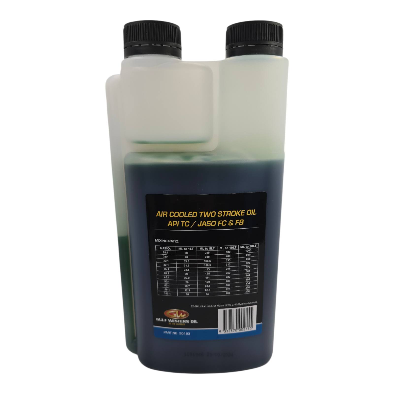 Gulf Western Premium Two Stroke Engine Low Smoke Oil 1L AUSTRALIAN MADE (30183)