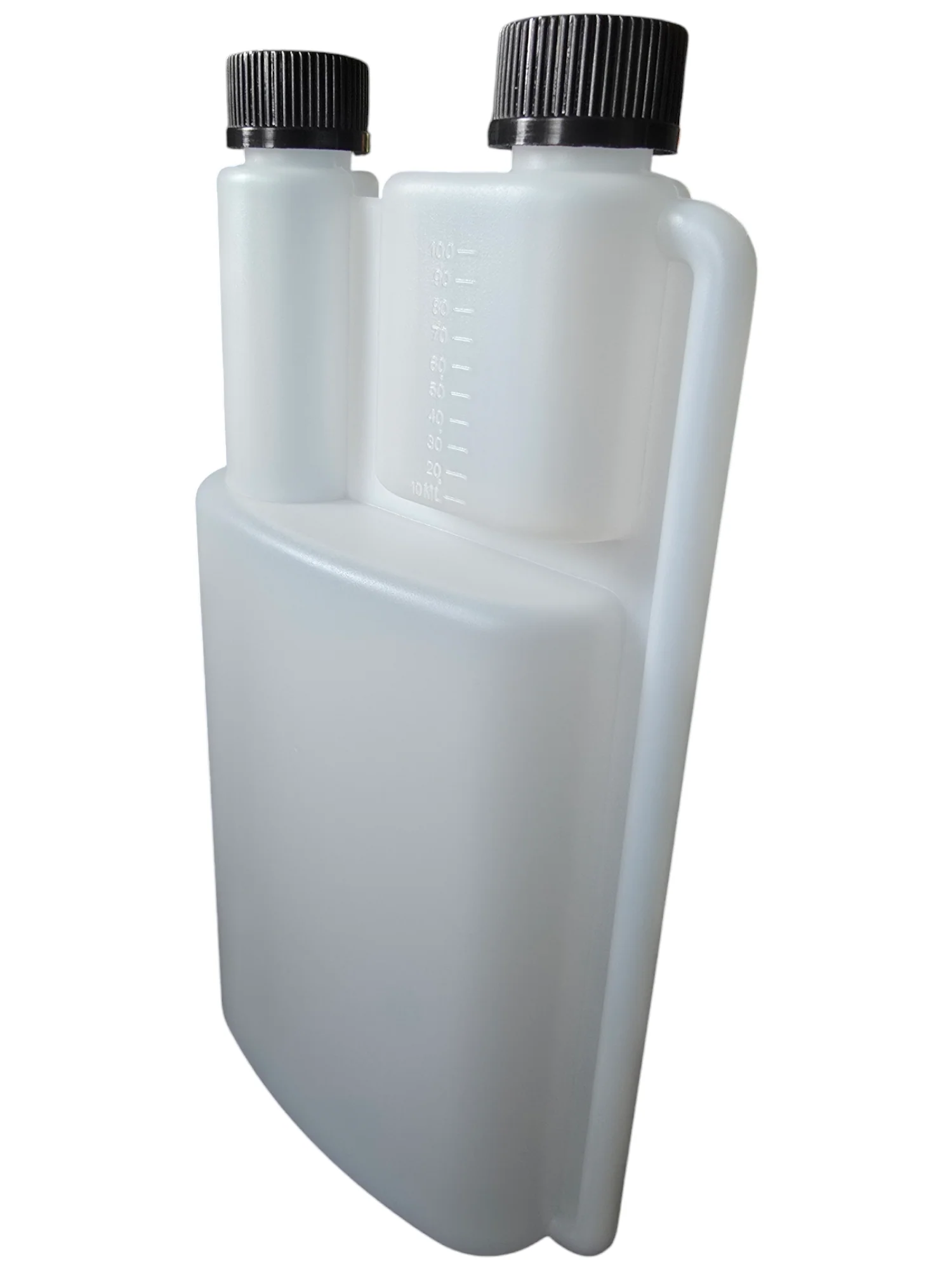 1x Twin Chamber 1 Litre Measuring Squeeze Bottles With Childlock Caps