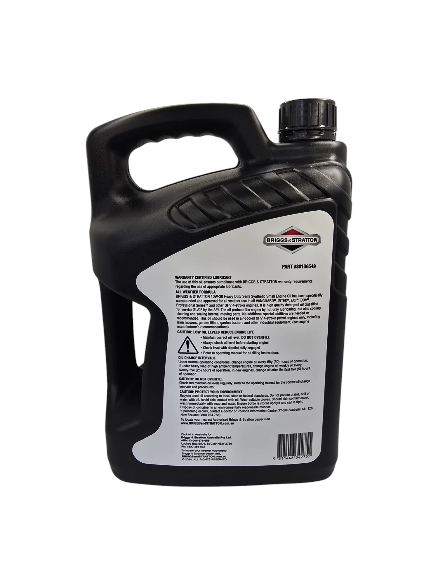 4L Briggs & Stratton 4 Stroke Heavy Duty Semi Synthetic Engine Oil SAE 10W-30