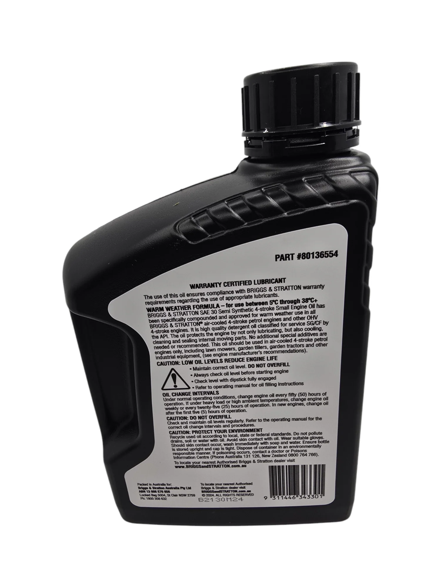 1 L Briggs & Stratton SAE30 Engine Oil Genuine