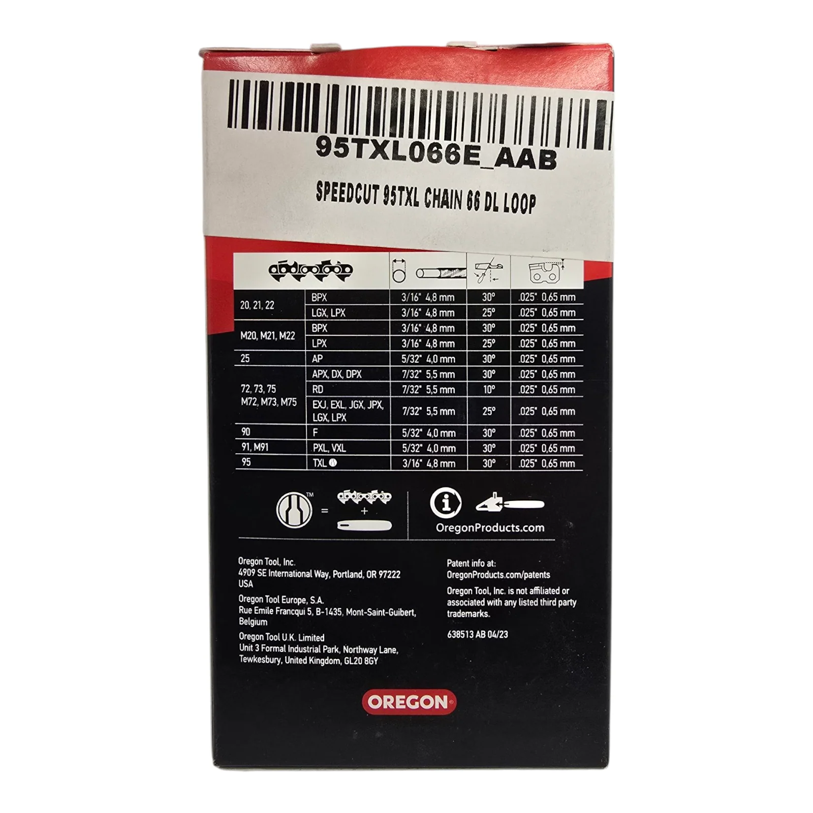 Oregon 95TXL066 Chainsaw Chain .325"  .050" 66DL Genuine