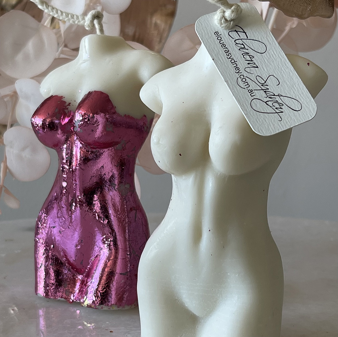 Marilyn Drip Candle Pink Leaf